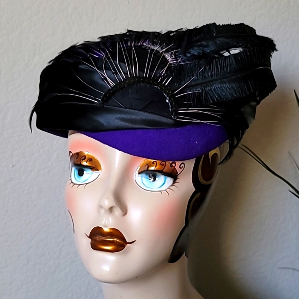 New Antique! MR CHARLES Roaring 20's Gatsby Women's Feather Hat.